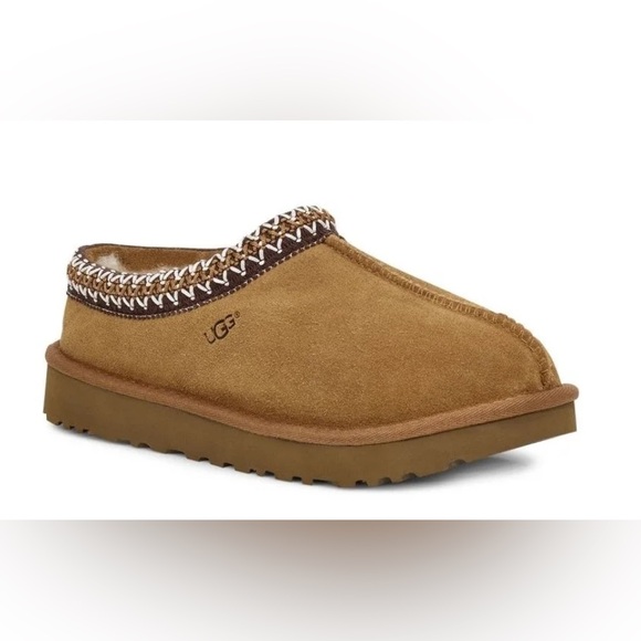UGG Tasman Slides Womens size 7 Tan Suede Slip Ons - Picture 1 of 9